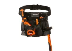 ToolPack Industriële Gereedschapsgordel, 1 Vast Holster, Hamerhouder, Zwarte Afwerking