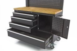 HBM Gereedschapswagen Met Kastenwand, Houten Werkblad, 122 Cm, Zwart -Meubelgereedschap Winkel hbm 004 88.jpg 1200x600 fc32debc88