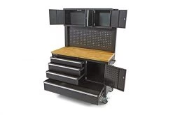 HBM Gereedschapswagen Met Kastenwand, Houten Werkblad, 122 Cm, Zwart -Meubelgereedschap Winkel hbm 005 110.jpg 1200x600 1a746ebc88