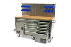 Meubelgereedschap Winkel 44 HBM Werkbank 158 Cm 10 Laden Met Deur En Achterwand, RVS