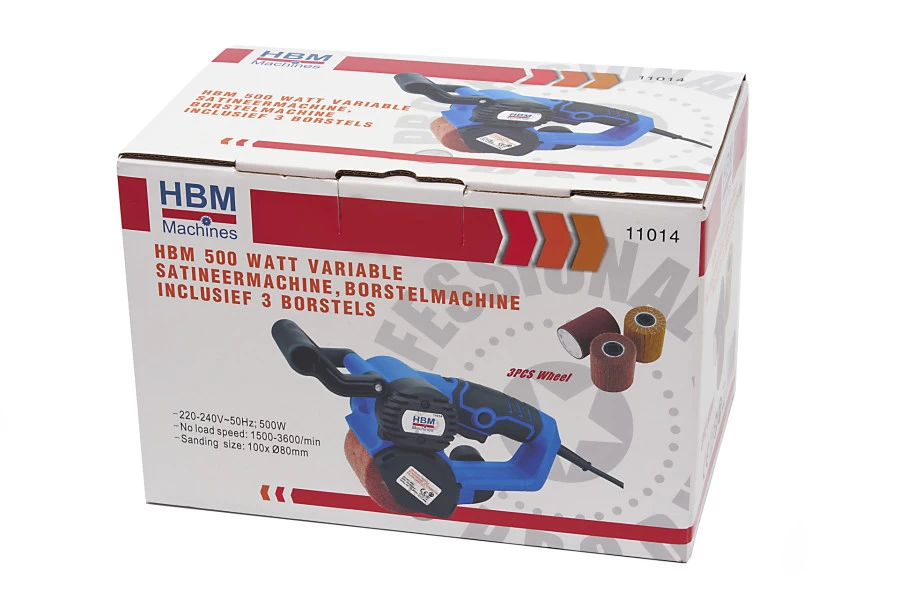 HBM 500 Watt Variable Satineermachine, Borstelmachine Inclusief 3 Borstels 10 HBM 500 Watt Variable Satineermachine, Borstelmachine Inclusief 3 Borstels - Afbeelding 10
