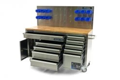 HBM Werkbank 158 Cm 10 Laden Met Deur En Achterwand, RVS -Meubelgereedschap Winkel hbm 012 120.jpg 1200x600 0134bebc88