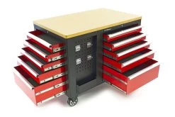 HBM Verrijdbare Gereedschapswagen, Werkbank Met Houten Werkblad 10 Laden, Rood Zwart -Meubelgereedschap Winkel hbm 017 132.jpg 1200x600 81f9febc88