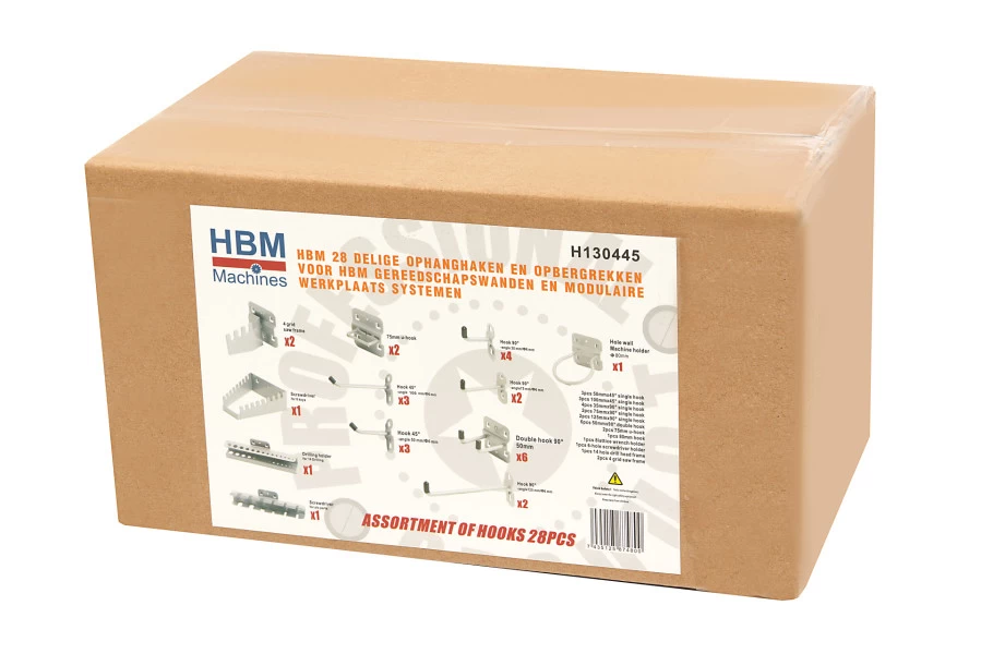 HBM Ophanghaken En Rekken 28-delig Voor Gereedschapsborden Met Vierkante Gaten 2 HBM Ophanghaken En Rekken 28-delig Voor Gereedschapsborden Met Vierkante Gaten - Afbeelding 2