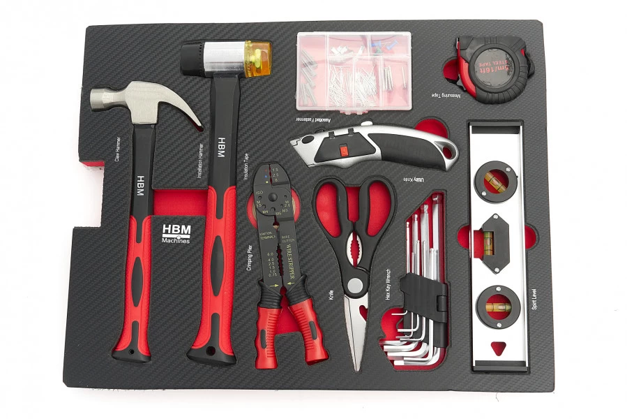 HBM Professionele 238 Delige Gereedschapskoffer, Gereedschapstrolly Met Carbon Inlays 7 HBM Professionele 238 Delige Gereedschapskoffer, Gereedschapstrolly Met Carbon Inlays - Afbeelding 7