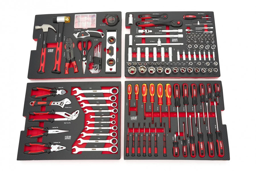 HBM Professionele 238 Delige Gereedschapskoffer, Gereedschapstrolly Met Carbon Inlays 2 HBM Professionele 238 Delige Gereedschapskoffer, Gereedschapstrolly Met Carbon Inlays - Afbeelding 2