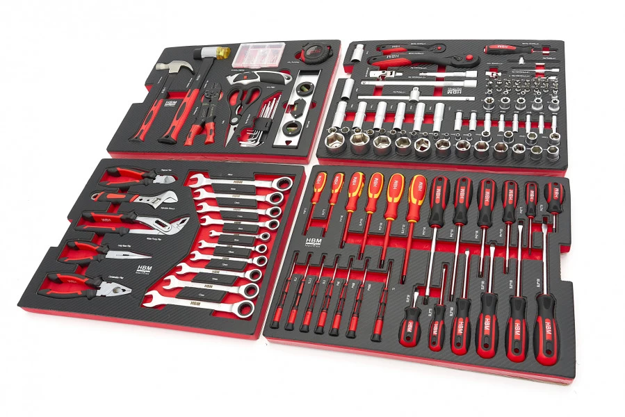 HBM Professionele 238 Delige Gereedschapskoffer, Gereedschapstrolly Met Carbon Inlays 3 HBM Professionele 238 Delige Gereedschapskoffer, Gereedschapstrolly Met Carbon Inlays - Afbeelding 3