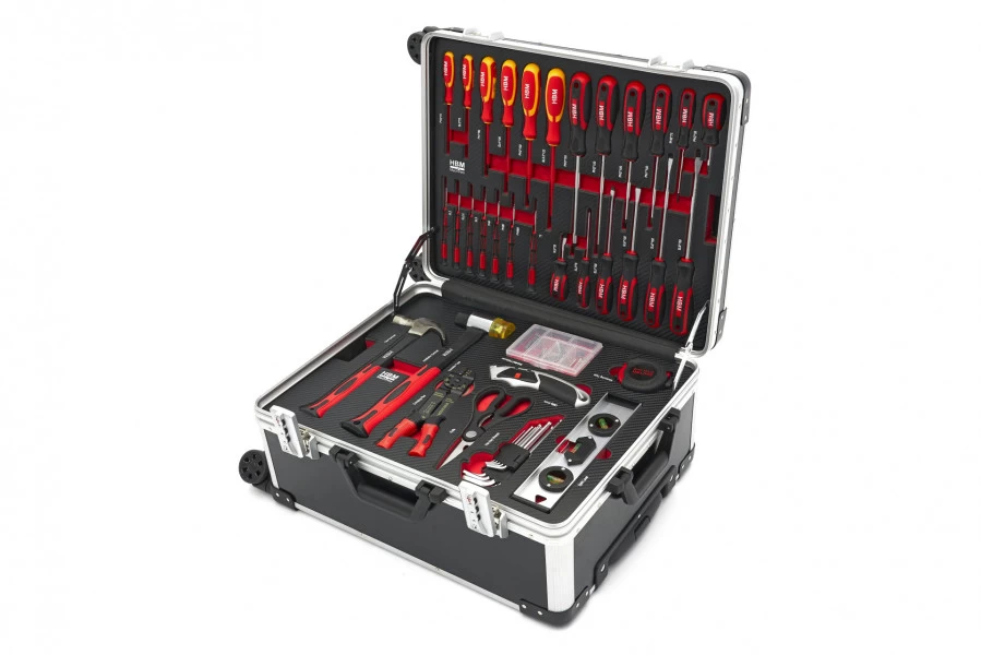 HBM Professionele 238 Delige Gereedschapskoffer, Gereedschapstrolly Met Carbon Inlays 1 HBM Professionele 238 Delige Gereedschapskoffer, Gereedschapstrolly Met Carbon Inlays