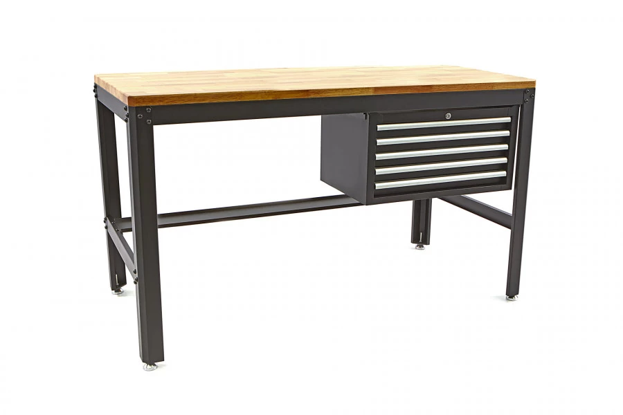 HBM 156 Cm Professionele Werkbank Met 5 Laden En Houten Werkblad Zwart 5 HBM 156 Cm Professionele Werkbank Met 5 Laden En Houten Werkblad Zwart - Afbeelding 5