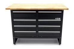 HBM 120 Cm Werkbank Met 8 Laden En Massief Houten Werkblad