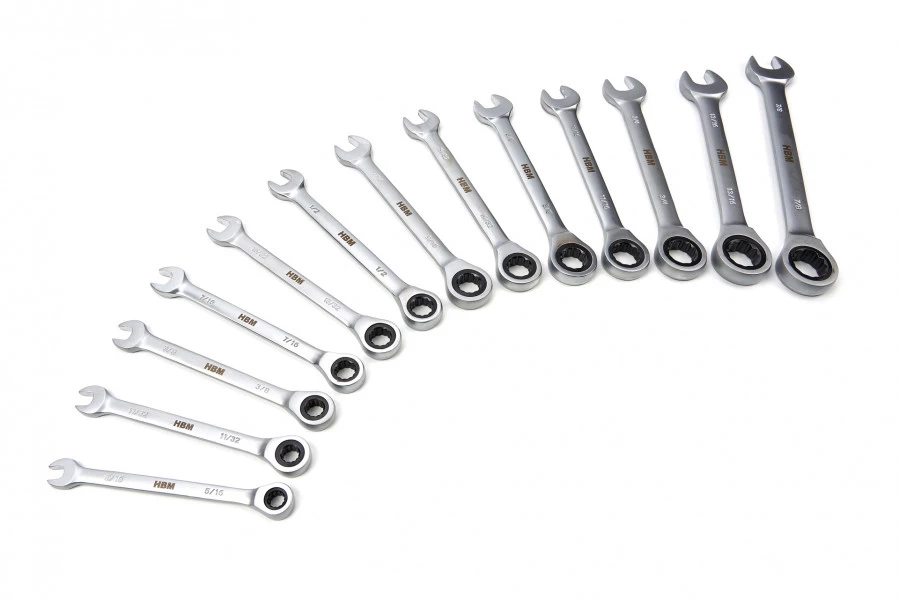 HBM 13 Delige Ring, Ratel, Steeksleutelset INCH In Carbon Foam Inlay Voor Gereedschapswagen 7 HBM 13 Delige Ring, Ratel, Steeksleutelset INCH In Carbon Foam Inlay Voor Gereedschapswagen - Afbeelding 7