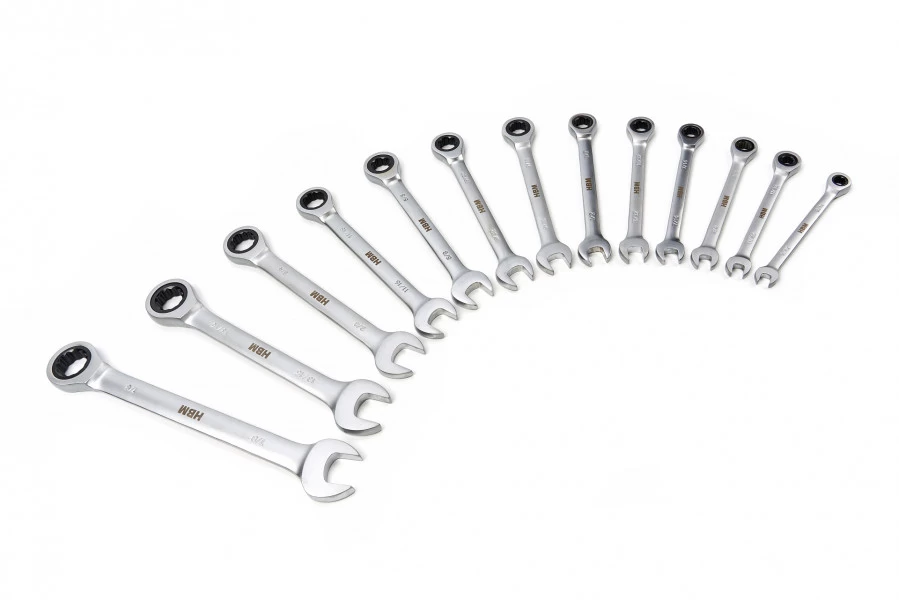 HBM 13 Delige Ring, Ratel, Steeksleutelset INCH In Carbon Foam Inlay Voor Gereedschapswagen 9 HBM 13 Delige Ring, Ratel, Steeksleutelset INCH In Carbon Foam Inlay Voor Gereedschapswagen - Afbeelding 9