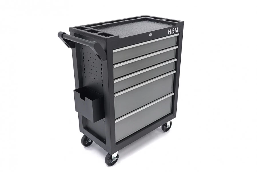 HBM Verrijdbare Gereedschapswagen Met 5 Laden - 80cm - Zwart 12 HBM Verrijdbare Gereedschapswagen Met 5 Laden - 80cm - Zwart - Afbeelding 12