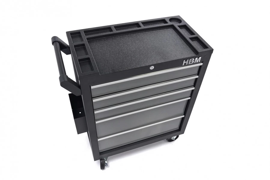 HBM Verrijdbare Gereedschapswagen Met 5 Laden - 80cm - Zwart 13 HBM Verrijdbare Gereedschapswagen Met 5 Laden - 80cm - Zwart - Afbeelding 13
