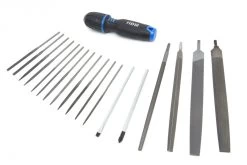 HBM 19 Delige Professionele Vijlenset Met Soft Grip Anti Slip Handvat In Stevige Opbergetui