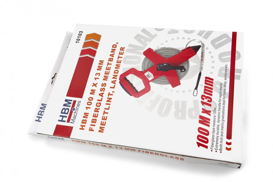 HBM 100 M X 13 Mm Fiberglass Meetband, Meetlint, Landmeter 8 HBM 100 M X 13 Mm Fiberglass Meetband, Meetlint, Landmeter - Afbeelding 8