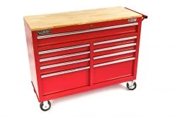 HBM Gereedschapswagen Met Houten Werkblad 117 Cm, Rood