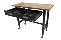 HBM Werkbank Met Massief Houten Blad, 2 Laden, Verrijdbaar, 122 Cm -Meubelgereedschap Winkel hbm 3071 7.jpg 1200x600 91de4ebc88