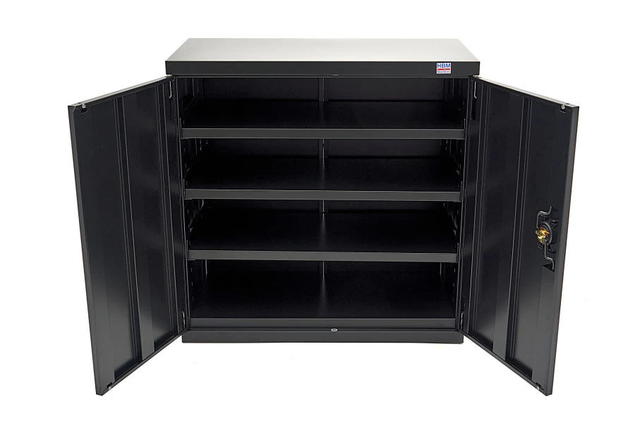 HBM Profi Gereedschapskast 90 X 45 X 90 Cm. Met 3 Planken Zwart 5 HBM Profi Gereedschapskast 90 X 45 X 90 Cm. Met 3 Planken Zwart - Afbeelding 5