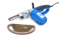 HBM Powerfile / Stripschuurmachine / Bandschuurmachine Met Stofopvang - 400 Watt. Inclusief 10 Schuurbanden