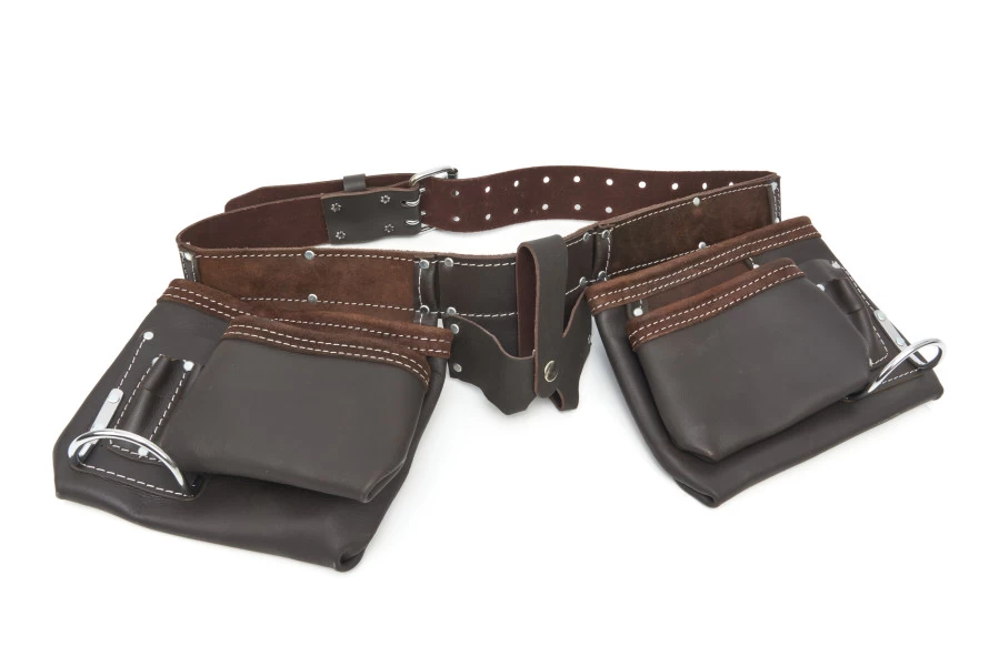 HBM Professionele Dubbele Gereedschapsriem / Spijkerschort Van Olie Gelooid Leer 1 HBM Professionele Dubbele Gereedschapsriem / Spijkerschort Van Olie Gelooid Leer