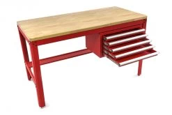 HBM 155 Cm Professionele Werkbank Met 5 Laden En Houten Werkblad, ROOD -Meubelgereedschap Winkel hbm 613.jpg 1200x600 81d9cebc88